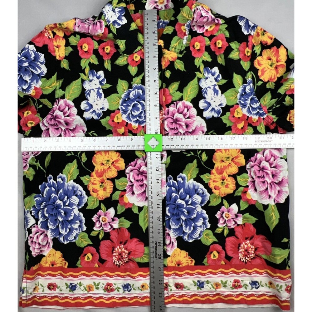 Vintage Heart of Palms Grandma Floral Matching Set Linen Blend Size 10 - Picture 10 of 10
